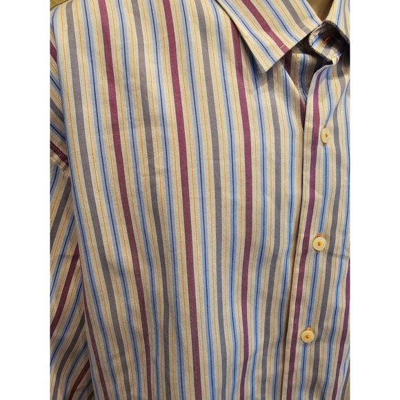 Alan flusser 2XL XXL long sleeve button up Career business casual stripes EUC - Picture 3 of 7